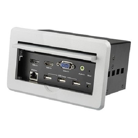 StarTech.com Conference Table Connectivity Pop up Box with AV and Data Ports - HDMI, VGA, DisplayPort to 4K HDMI Output