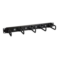 StarTech.com 1U 19" Cable Management Organizer, D Ring Hook Network/Server Rack Cord Manager, Data Center Horizontal Wire Panel
