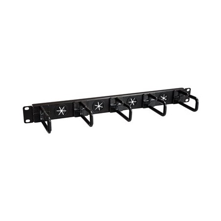 StarTech.com 1U 19" Cable Management Organizer, D Ring Hook Network/Server Rack Cord Manager, Data Center Horizontal Wire Panel