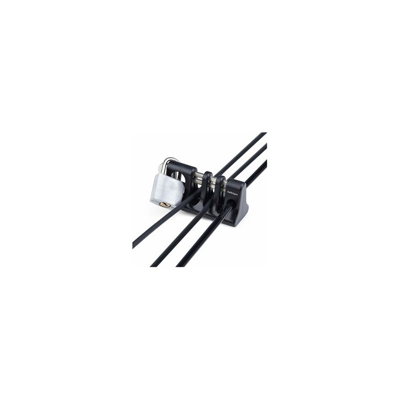 StarTech.com Peripheral Cable Anchor Lock, Keyboard/Mouse Cable Trap - Kotva bezpečnostního kabelu - montáž na stůl - černá