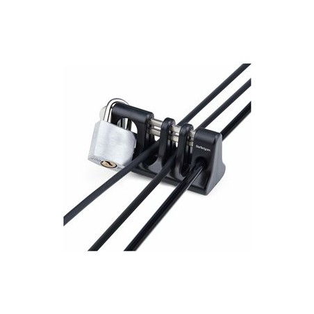 StarTech.com Peripheral Cable Anchor Lock, Keyboard/Mouse Cable Trap - Kotva bezpečnostního kabelu - montáž na stůl - černá