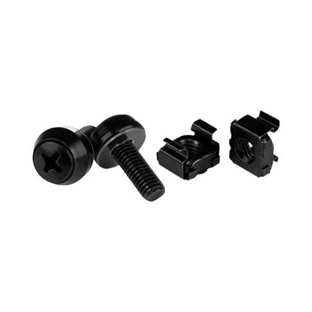 StarTech.com M6 x 12mm Screws and Cage Nuts - 100 Pack - M6 Mounting Screws and Cage Nuts for Server Rack and Cabinet - Black