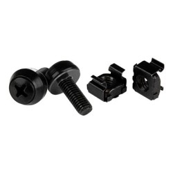 StarTech.com M6 Cage Nuts and Screws - 50 Pack - 12mm Rack Screws and Cage Nuts - Black (CABSCREWM6B) - Šrouby a matice pro