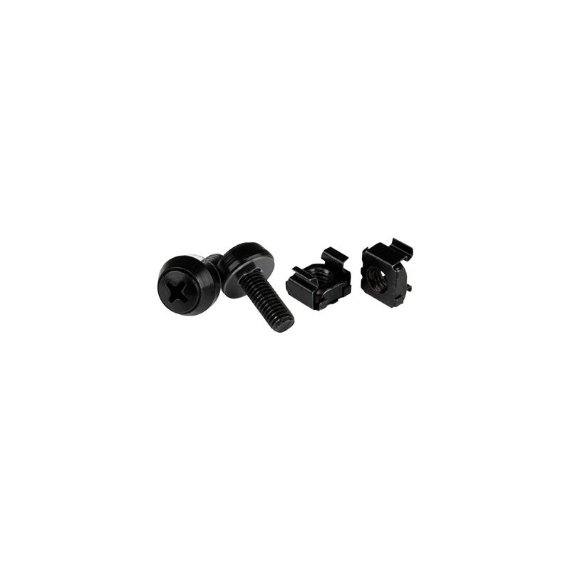 StarTech.com M6 Cage Nuts and Screws - 50 Pack - 12mm Rack Screws and Cage Nuts - Black (CABSCREWM6B) - Šrouby a matice pro