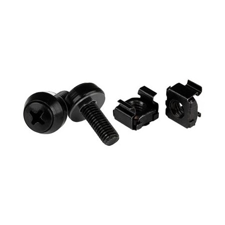 StarTech.com M6 Cage Nuts and Screws - 50 Pack - 12mm Rack Screws and Cage Nuts - Black (CABSCREWM6B) - Šrouby a matice pro