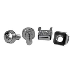 StarTech.com M6 Screws and Cage Nuts - 50 Pack - M6 Mounting Screws and Cage Nuts for Server Rack and Cabinet - Silver