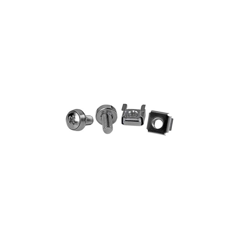 StarTech.com M6 Screws and Cage Nuts - 50 Pack - M6 Mounting Screws and Cage Nuts for Server Rack and Cabinet - Silver