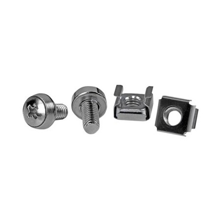 StarTech.com M6 Screws and Cage Nuts - 50 Pack - M6 Mounting Screws and Cage Nuts for Server Rack and Cabinet - Silver