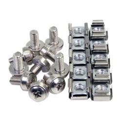 StarTech.com M6 Screws and Cage Nuts - 100 Pack - M6 Mounting Screws and Cage Nuts for Server Rack and Cabinet - Silver