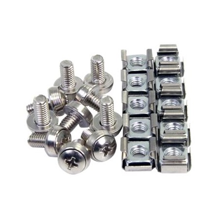 StarTech.com M6 Screws and Cage Nuts - 100 Pack - M6 Mounting Screws and Cage Nuts for Server Rack and Cabinet - Silver