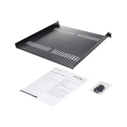 StarTech.com 1U Vented Server Rack Cabinet Shelf, 16in Deep Fixed Cantilever Tray, Rackmount Shelf for 19" AV/Data/Network