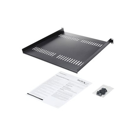 StarTech.com 1U Vented Server Rack Cabinet Shelf, 16in Deep Fixed Cantilever Tray, Rackmount Shelf for 19" AV/Data/Network