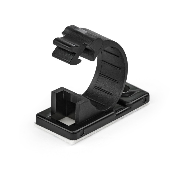 StarTech.com 100 Adhesive Cable Management Clips Black, Network/Ethernet/Office Desk/Computer Cord Organizer, Sticky Cable/Wire