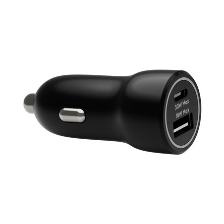 dbramante1928 re-charge - Napájecí adaptér do auta - 30 Watt - 2 výstupní konektory (USB-C, USB) - černá