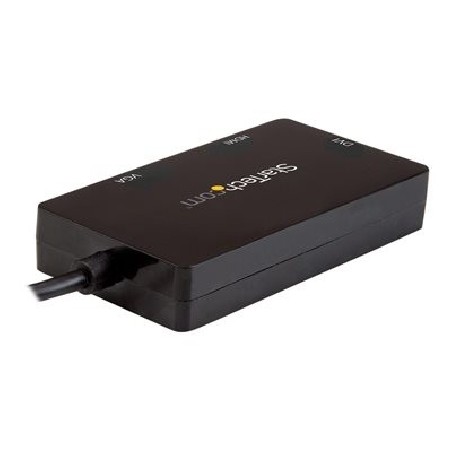 StarTech.com 4K USB C to HDMI, VGA & DVI Multi Port Video Display Adapter for Mac / Windows Laptop & Monitor (CDPVGDVHDBP)