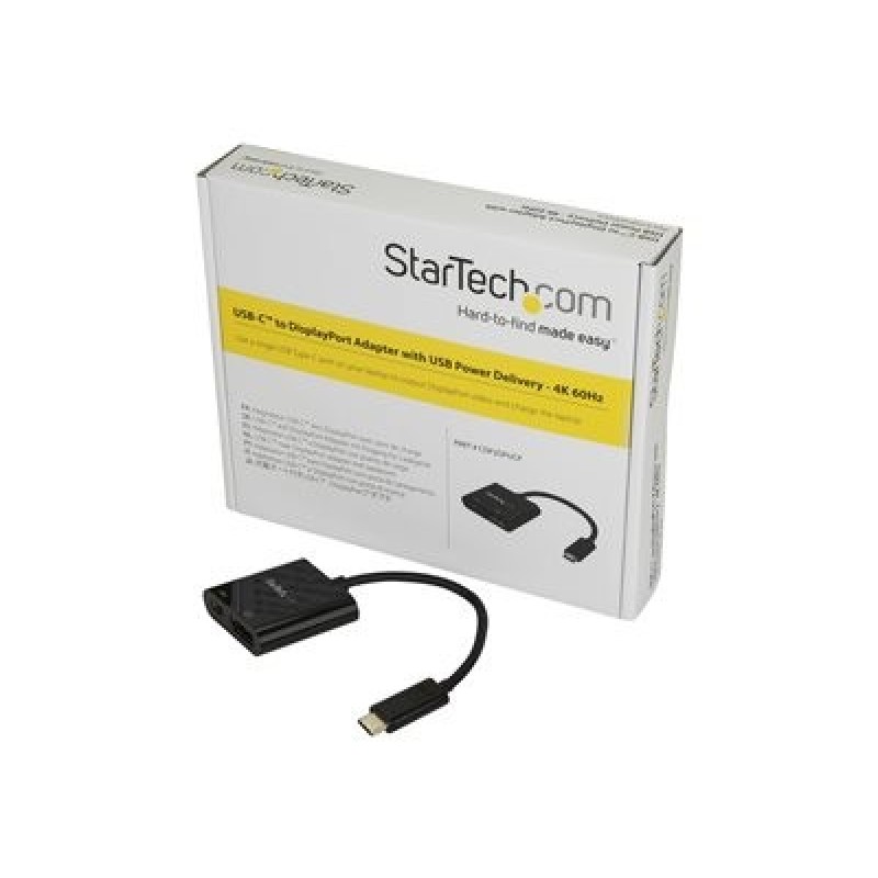 StarTech.com USB C to DisplayPort Adapter with Power Delivery, 4K 60Hz HBR2, USB Type-C to DP 1.2 Monitor/Display Video