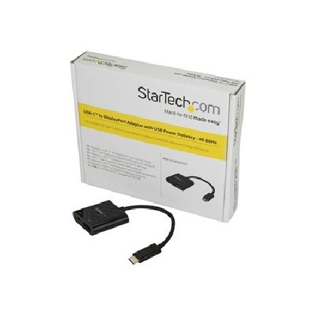 StarTech.com USB C to DisplayPort Adapter with Power Delivery, 4K 60Hz HBR2, USB Type-C to DP 1.2 Monitor/Display Video