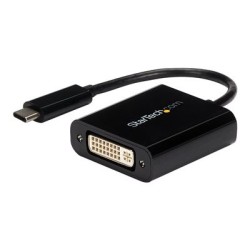 StarTech.com USB C to DVI Adapter - Black - 1920x1200 - USB Type C Video Converter for Your DVI D Display / Monitor / Projector
