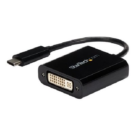 StarTech.com USB C to DVI Adapter - Black - 1920x1200 - USB Type C Video Converter for Your DVI D Display / Monitor / Projector