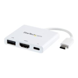 StarTech.com USB-C to HDMI Adapter - White - 4K 30Hz - Thunderbolt 3 Compatible - with Power Delivery (USB PD) - USB C Dongle