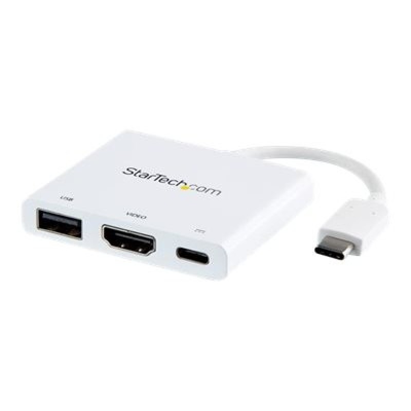 StarTech.com USB-C to HDMI Adapter - White - 4K 30Hz - Thunderbolt 3 Compatible - with Power Delivery (USB PD) - USB C Dongle