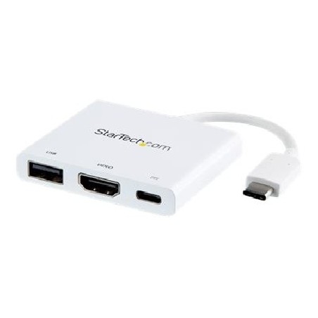 StarTech.com USB-C to HDMI Adapter - White - 4K 30Hz - Thunderbolt 3 Compatible - with Power Delivery (USB PD) - USB C Dongle