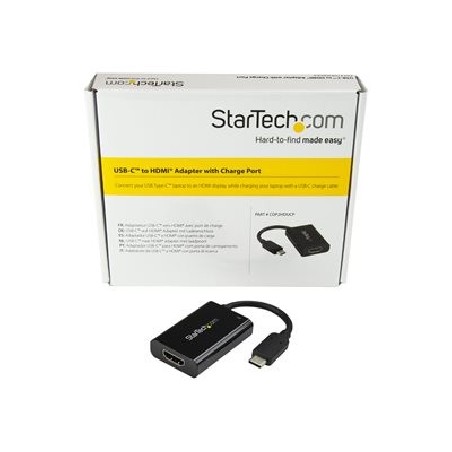 StarTech.com USB C to HDMI 2.0 Adapter with Power Delivery, 4K 60Hz USB Type-C to HDMI Display/Monitor Video Converter, 60W PD