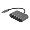 StarTech.com USB-C to VGA and HDMI Adapter - 2-in-1 - 4K 30Hz - Space Grey - Windows & Mac Compatible (CDP2HDVGA) - Externí