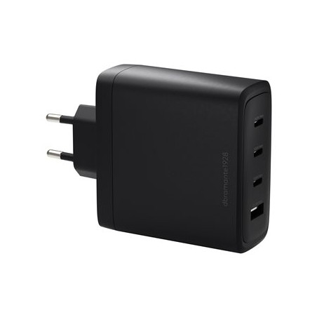 dbramante1928 re-charge - Síťový adaptér - 140 Watt - 4 výstupní konektory (3 x USB-C, USB) - černá
