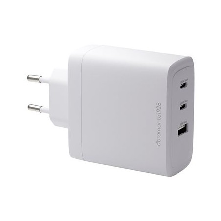 dbramante1928 re-charge - Síťový adaptér - 100 Watt - 3 výstupní konektory (2 x USB-C, USB) - bílá