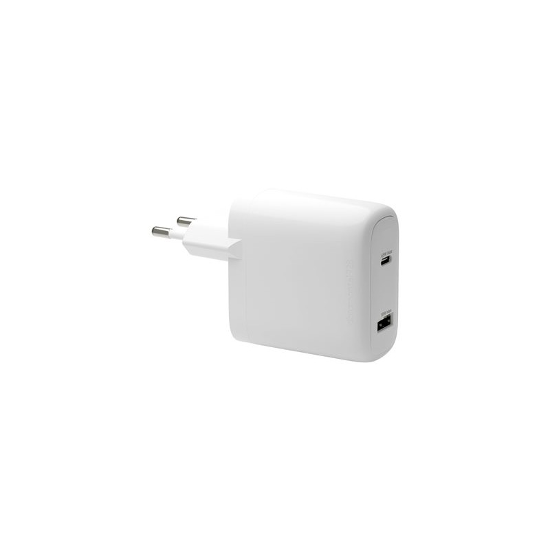 dbramante1928 re-charge - Síťový adaptér - 65 Watt - 2 výstupní konektory (USB-C, USB) - bílá - Evropa CI65EUWH7100