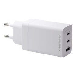 dbramante1928 re-charge - Síťový adaptér - 65 Watt - 3 výstupní konektory (2 x USB-C, USB) - bílá