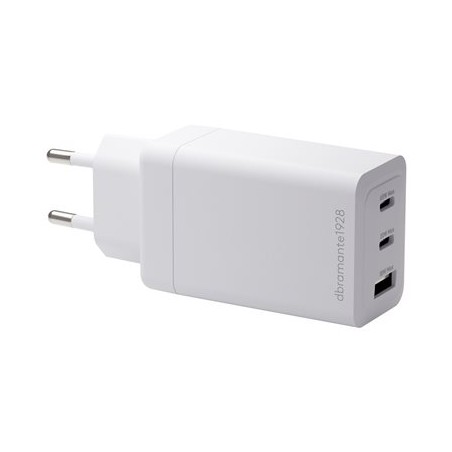 dbramante1928 re-charge - Síťový adaptér - 65 Watt - 3 výstupní konektory (2 x USB-C, USB) - bílá