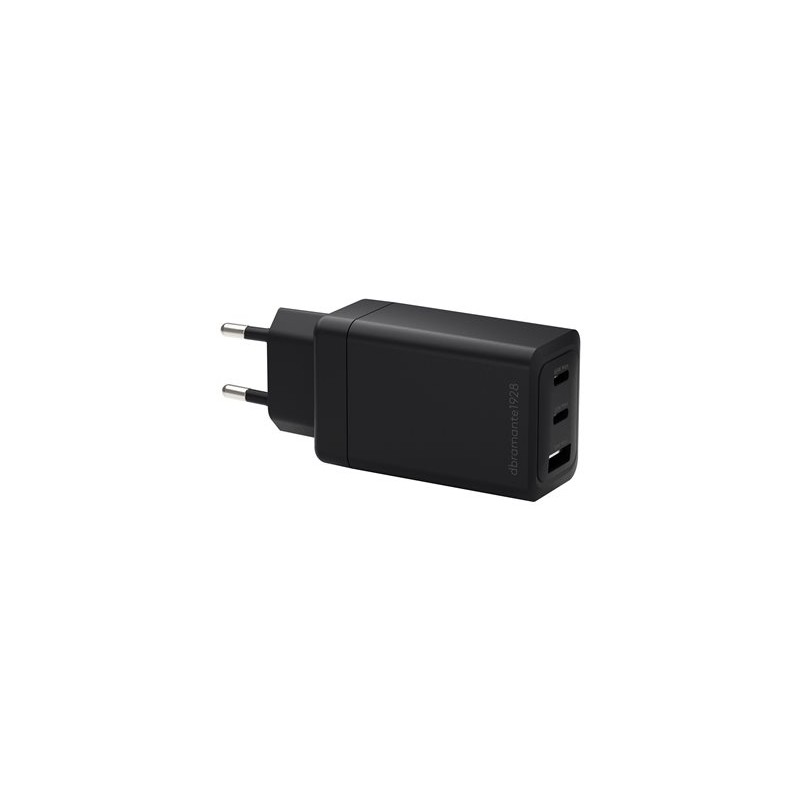 dbramante1928 re-charge - Síťový adaptér - 65 Watt - 3 výstupní konektory (2 x USB-C, USB) - černá