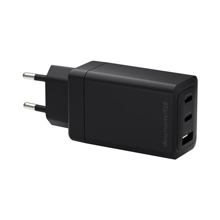 dbramante1928 re-charge - Síťový adaptér - 65 Watt - 3 výstupní konektory (2 x USB-C, USB) - černá
