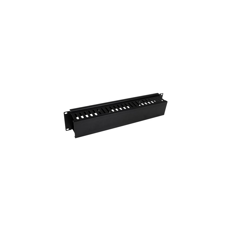 StarTech.com Horizontal 2U Server Rack Cable Management Finger Duct w/ Cover - 19" Network Rack Wire Duct Raceway Panel