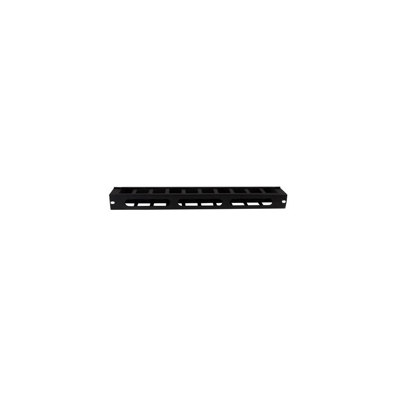 StarTech.com 1U Horizontal Finger Duct Rack Cable Management Panel with Cover - Server Rack Cable Duct - Rack Cable Organizer /