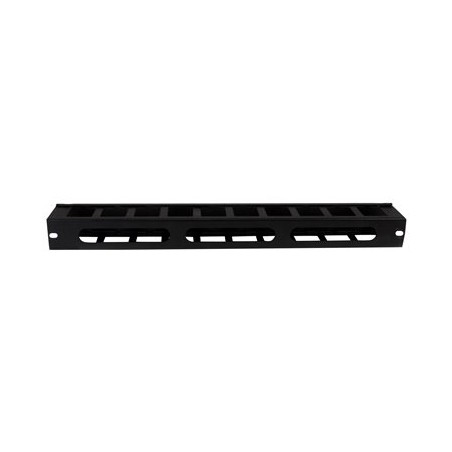 StarTech.com 1U Horizontal Finger Duct Rack Cable Management Panel with Cover - Server Rack Cable Duct - Rack Cable Organizer /