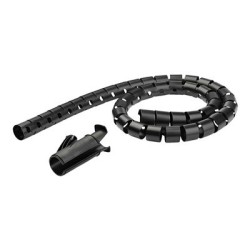 StarTech.com 2.5m (8.2ft) Cable Management Sleeve - Spiral - 1" (25mm) Diameter - W/ Cable Loading Tool - Black (CMSCOILED2)