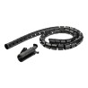 StarTech.com 2.5m (8.2ft) Cable Management Sleeve - Spiral - 1" (25mm) Diameter - W/ Cable Loading Tool - Black (CMSCOILED2)
