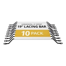 StarTech.com Horizontal Lacing Bar w/ 4 inch Offset at 75 Degrees- Server Rack Cable Management- 19" Network Rack-Mount Cord