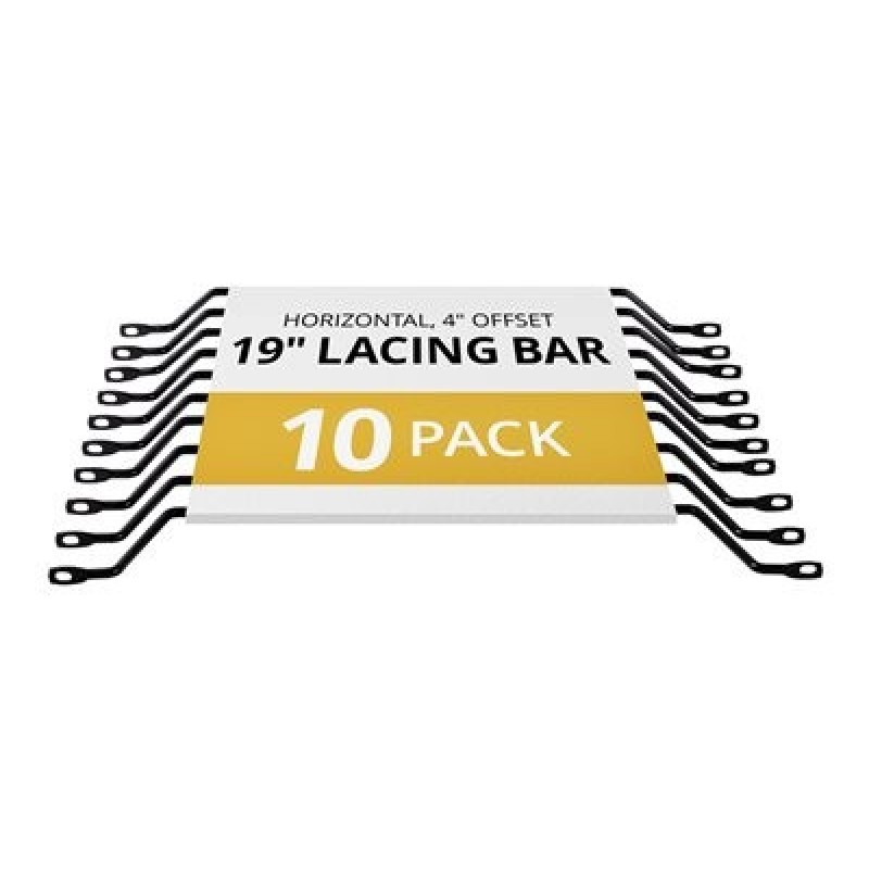 StarTech.com Horizontal Lacing Bar w/ 4 inch Offset at 75 Degrees- Server Rack Cable Management- 19" Network Rack-Mount Cord