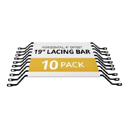 StarTech.com Horizontal Lacing Bar w/ 4 inch Offset at 75 Degrees- Server Rack Cable Management- 19" Network Rack-Mount Cord