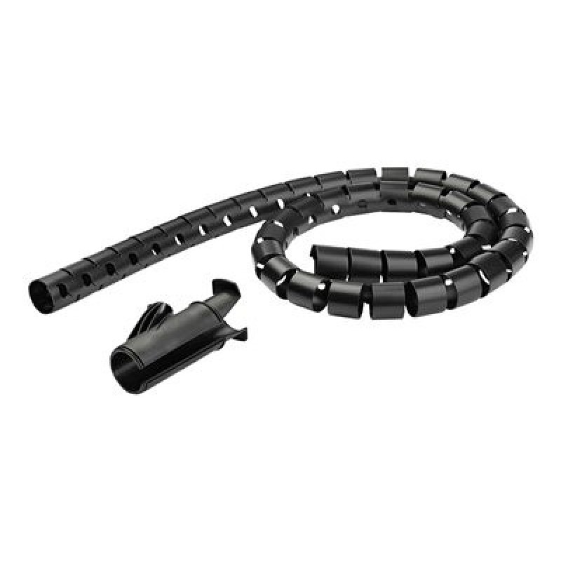 StarTech.com 1.5m (4.9ft) Cable Management Sleeve - Spiral - 1" (25mm) Diameter - W/ Cable Loading Tool - Black (CMSCOILED)