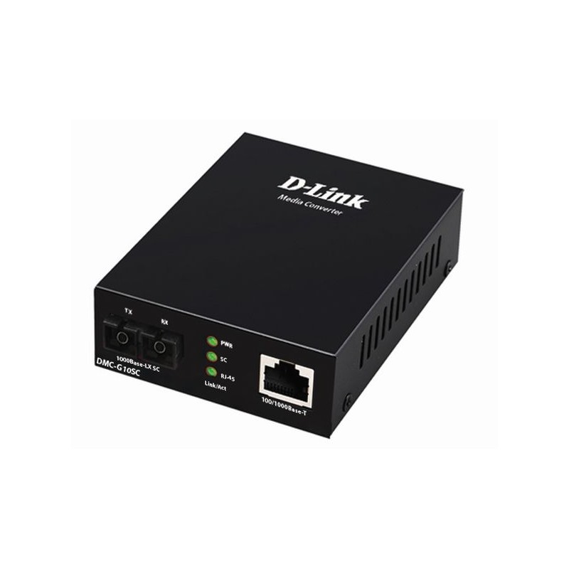 D-Link DMC-G10SC/E - 100/1000BaseT to 1000BaseLX (SC) Single-mode Media Converter (10 km)