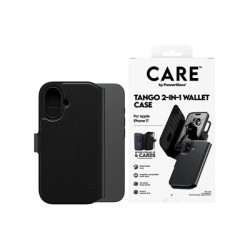 CARE by PanzerGlass Tango - Pouzdro s klopou pro mobilní telefon - kompatibilita s MagSafe - veganská kuže - cerná - pro Apple