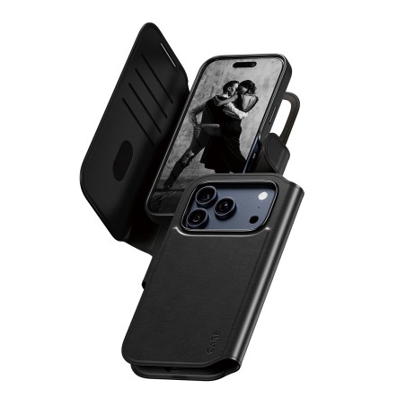 CARE by PanzerGlass Tango - Pouzdro s klopou pro mobilní telefon - kompatibilita s MagSafe - veganská kuže - cerná - pro Apple