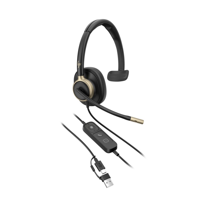 HP Poly Mission 815 - Mission 800 Series - náhlavní souprava - náhlavní - kabelové - odstranení šumu - USB-A, USB-C - cerná