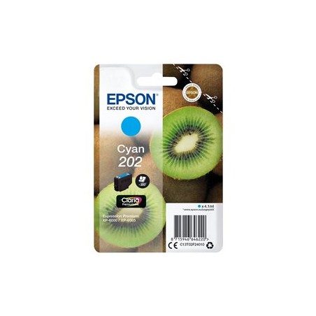 Epson 202 - 4.1 ml - azurová - originální - blistr s RF / akustickým alarmem - inkoustová cartridge - pro Expression Premium