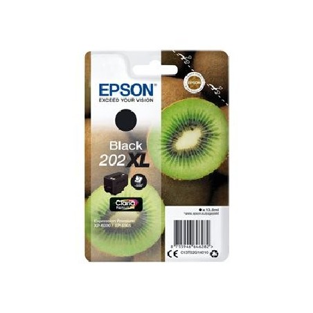 Epson 202XL - 13.8 ml - XL - černá - originální - blistr s RF / akustickým alarmem - inkoustová cartridge - pro Expression
